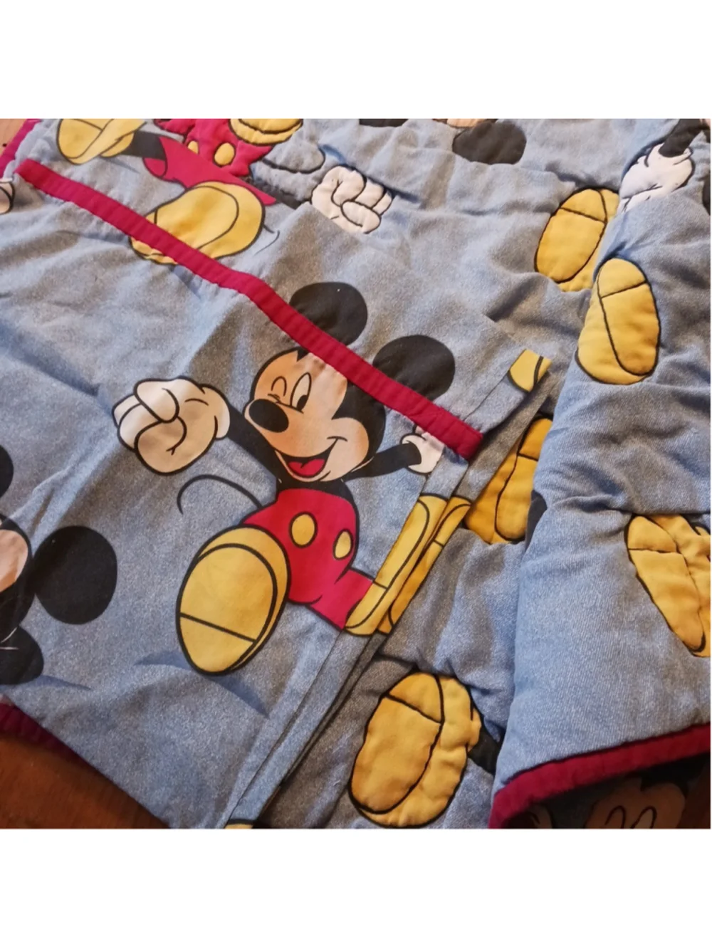 Mickey Mouse Blanket Pillow Case Toddler Crib Set 46 x 62